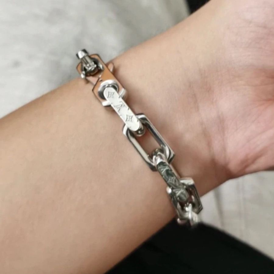 🌷Louis Vuitton 男生古巴手鍊|經典花紋✦fufu style 精品✦ 氣質款|-1
