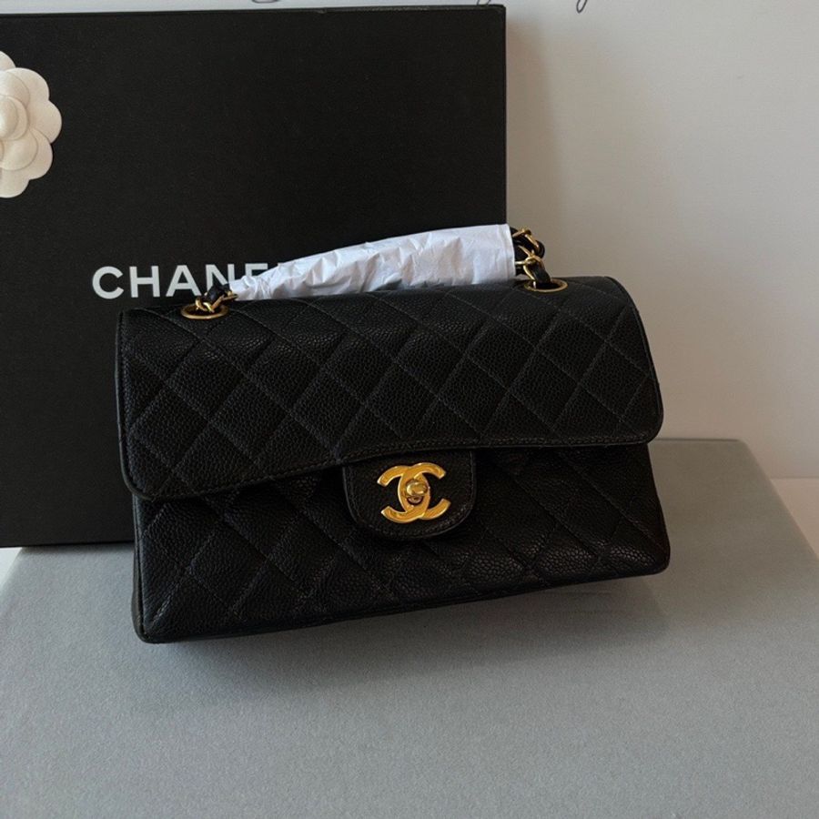 香奈兒 黑金荔枝皮cf vintage 耐用又保值🖤-1