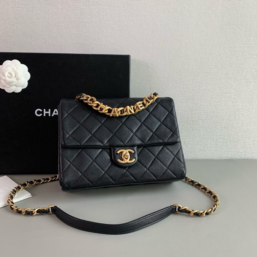 Chanel 23P 黑金字母 cf 方胖子 晶片款 超好看百搭🥰-1