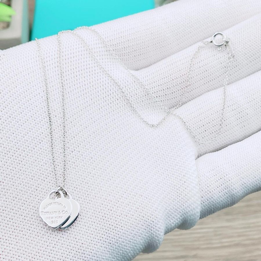 🌷Tiffany&Co. 雙愛心項鍊 |經典花紋✦fufu style 精品✦ 氣質款|-8
