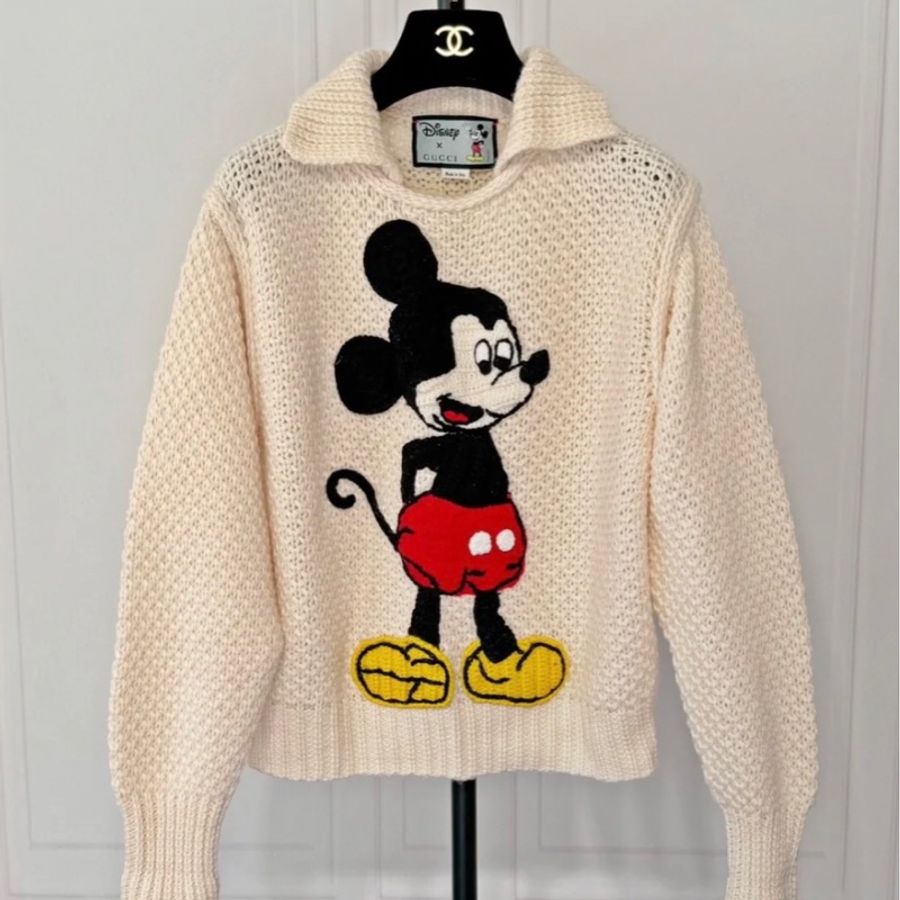 GucciXDisney 聯名 米白針織上衣 米老鼠-0