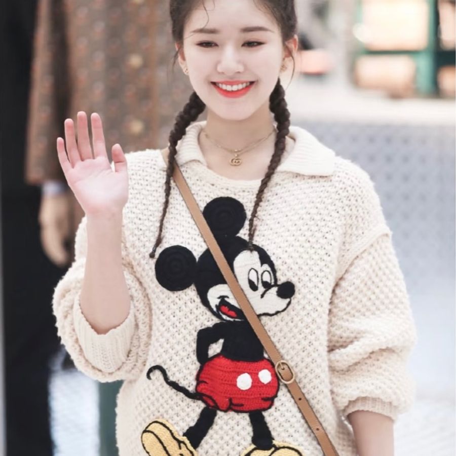 GucciXDisney 聯名 米白針織上衣 米老鼠-3