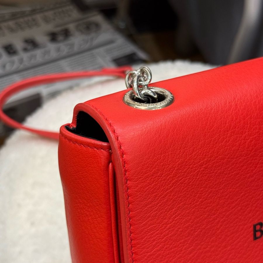 (膠膜未撕）巴黎世家 Balenciaga Everyday 20年春夏款紅色皮革粒面Woc-13