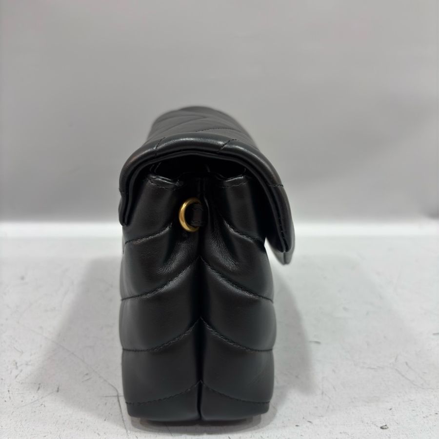 YSL Saint Laurent 678401 Toy Loulou mini 黑色牛皮金字胖胖包方胖包-1