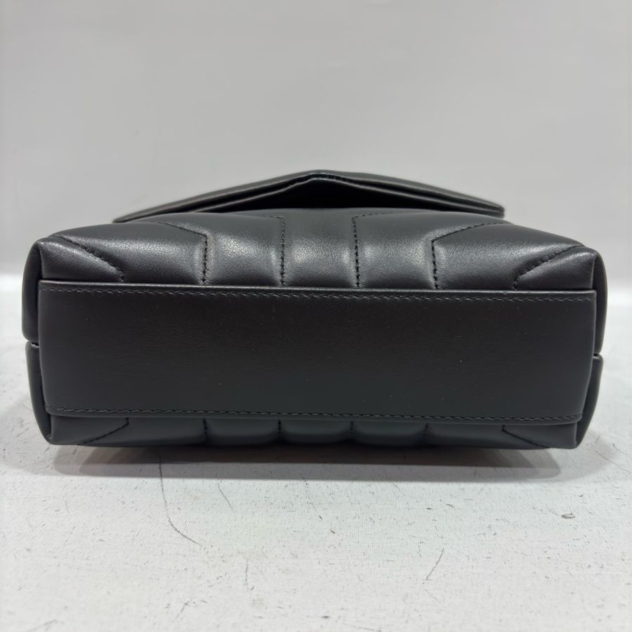 YSL Saint Laurent 678401 Toy Loulou mini 黑色牛皮金字胖胖包方胖包-5