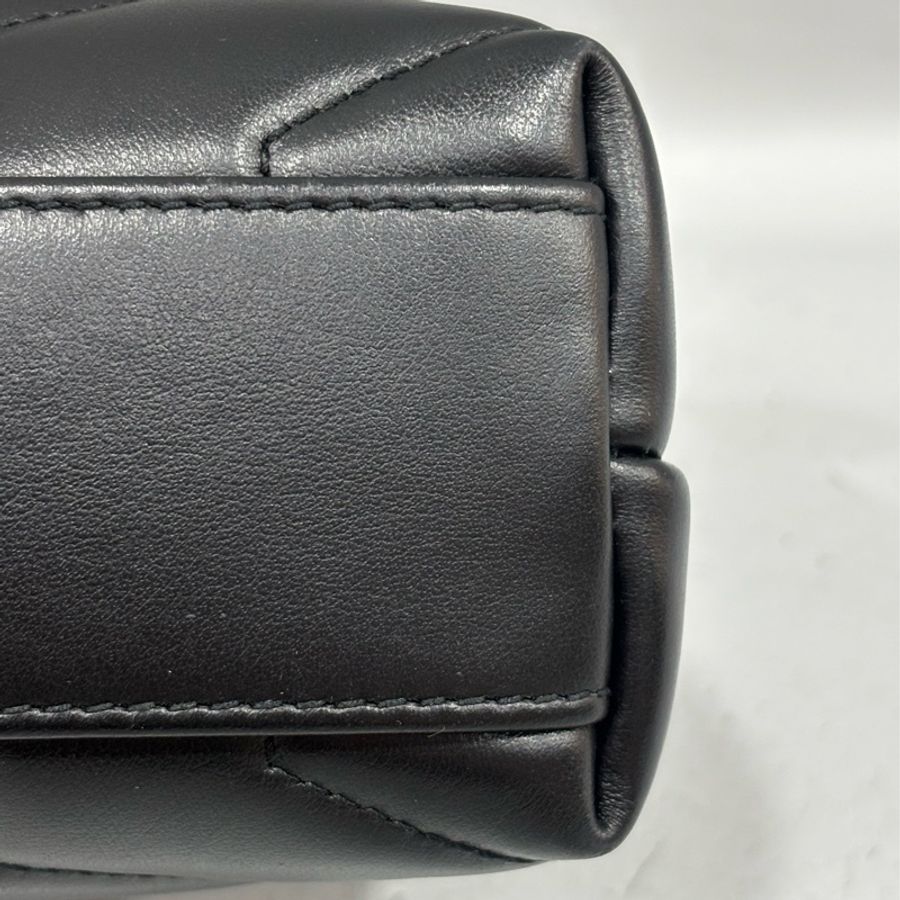 YSL Saint Laurent 678401 Toy Loulou mini 黑色牛皮金字胖胖包方胖包-10
