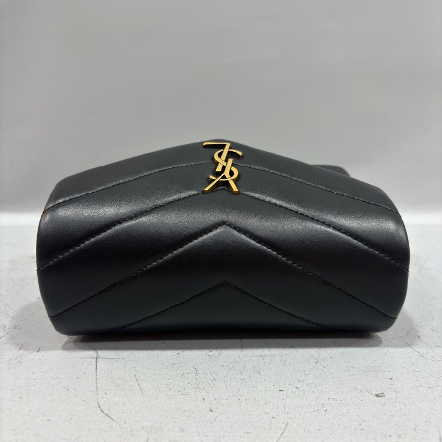 YSL Saint Laurent 678401 Toy Loulou mini 黑色牛皮金字胖胖包方胖包-12