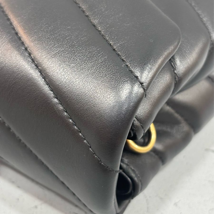 YSL Saint Laurent 678401 Toy Loulou mini 黑色牛皮金字胖胖包方胖包-14