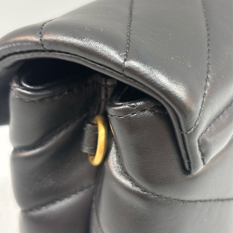 YSL Saint Laurent 678401 Toy Loulou mini 黑色牛皮金字胖胖包方胖包-15