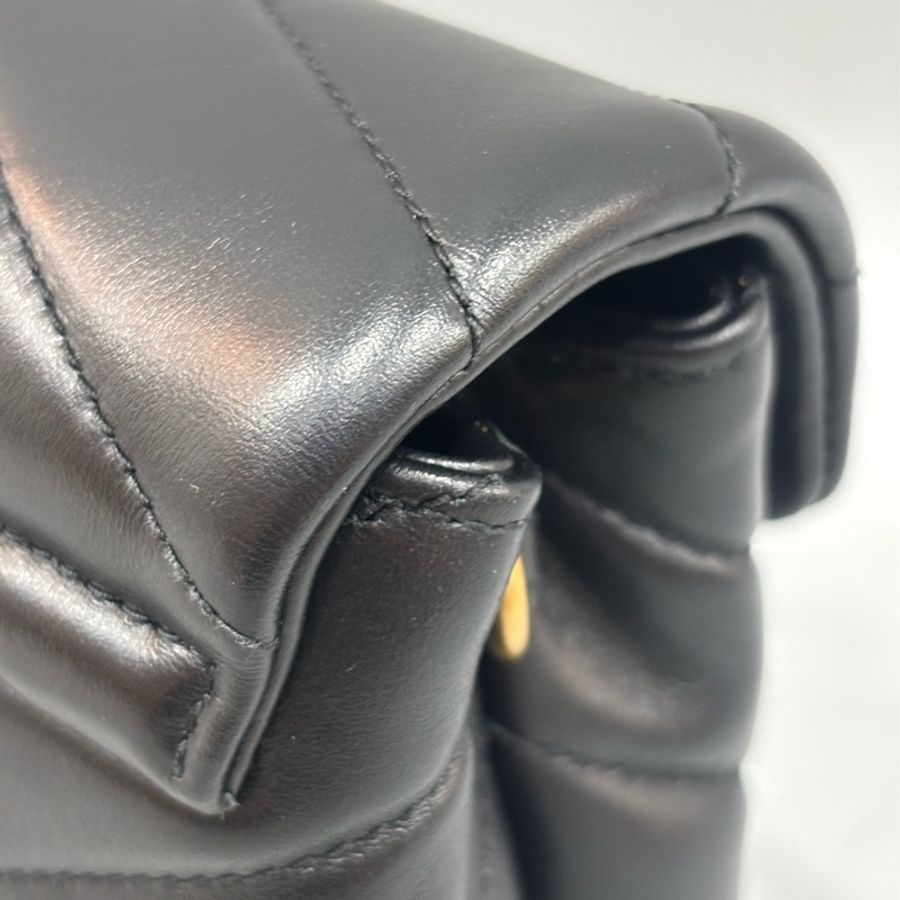 YSL Saint Laurent 678401 Toy Loulou mini 黑色牛皮金字胖胖包方胖包-16