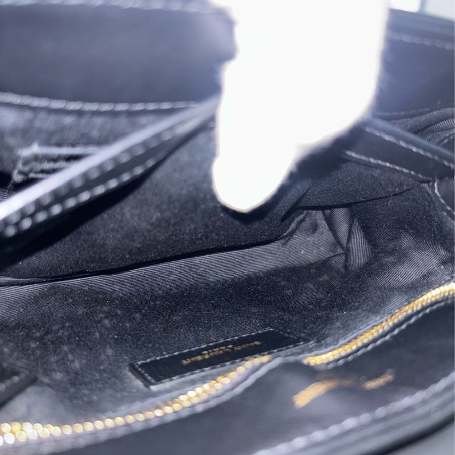 YSL Saint Laurent 678401 Toy Loulou mini 黑色牛皮金字胖胖包方胖包-47