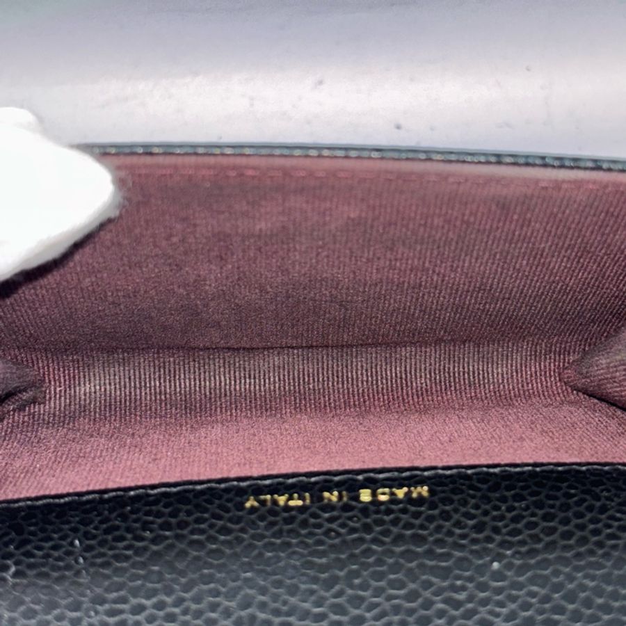 CHANEL AP0214 COCO 新款 背面有口袋 黑色荔枝皮 銀釦 釦式 零錢包 信用卡夾 名片夾 短夾 皮夾-23