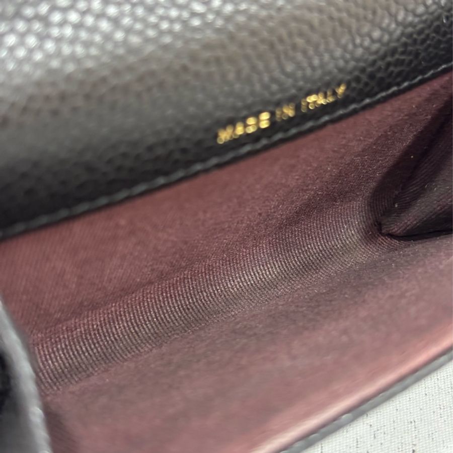 CHANEL AP0214 COCO 新款 背面有口袋 黑色荔枝皮 銀釦 釦式 零錢包 信用卡夾 名片夾 短夾 皮夾-26