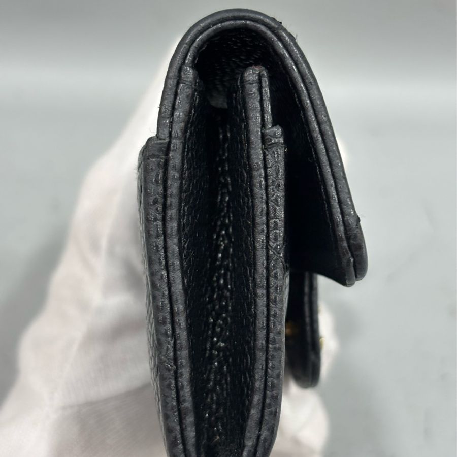 CHANEL AP0214 COCO 新款 背面有口袋 黑色荔枝皮 銀釦 釦式 零錢包 信用卡夾 名片夾 短夾 皮夾-35