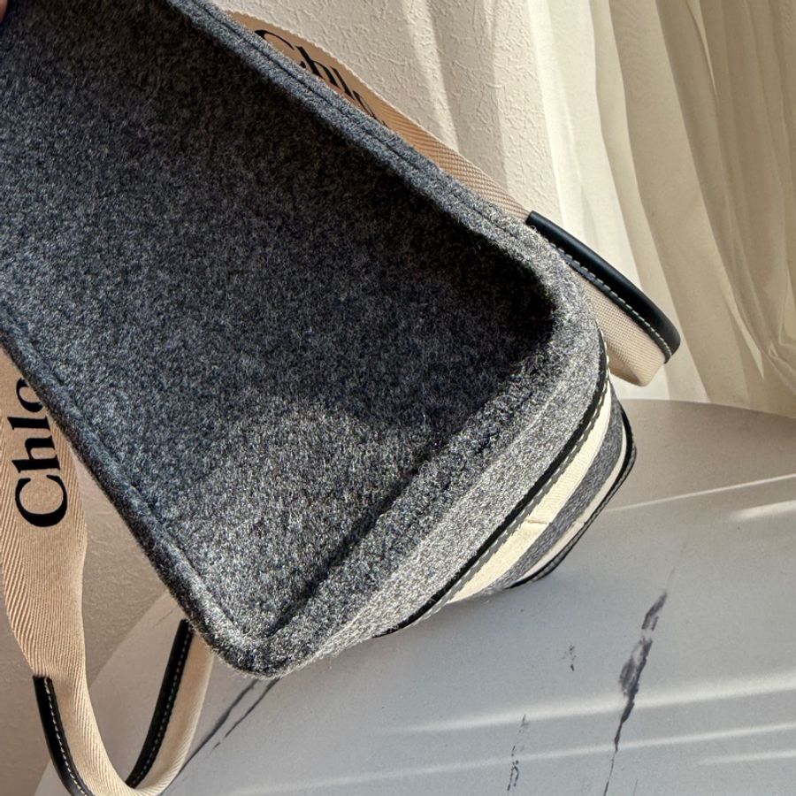 Chloe woody 大 托特包👜灰色-8