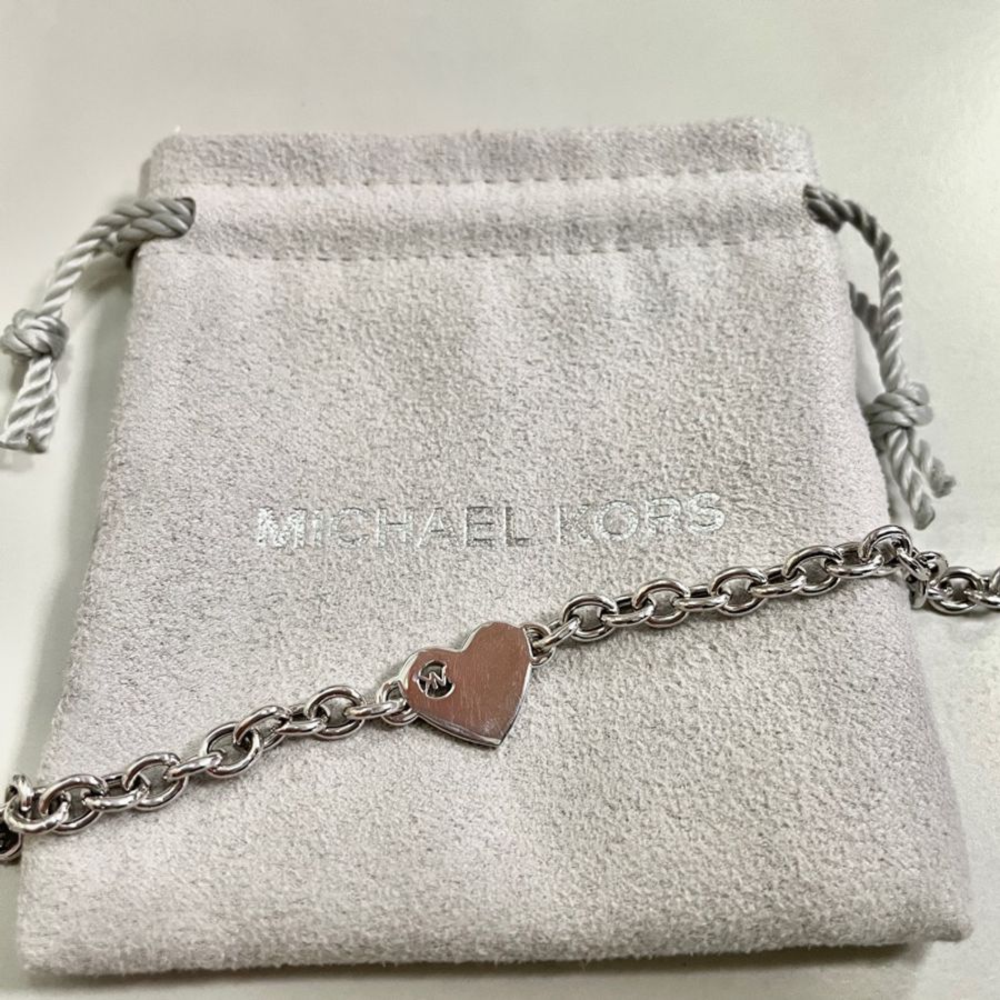 Michael Kors 純銀滿鑽愛心鋯石手鍊 | MKC1526AN | Pave Heart Chain Li-7