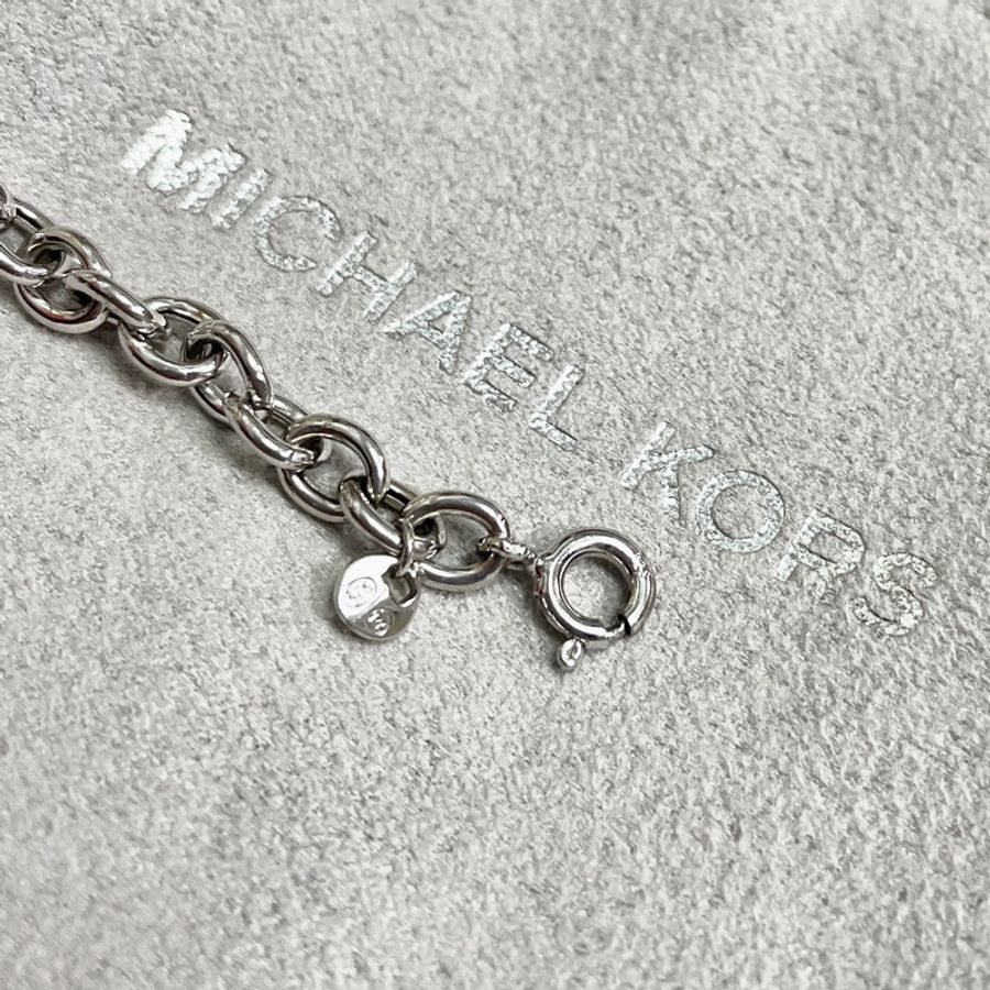 Michael Kors 純銀滿鑽愛心鋯石手鍊 | MKC1526AN | Pave Heart Chain Li-8