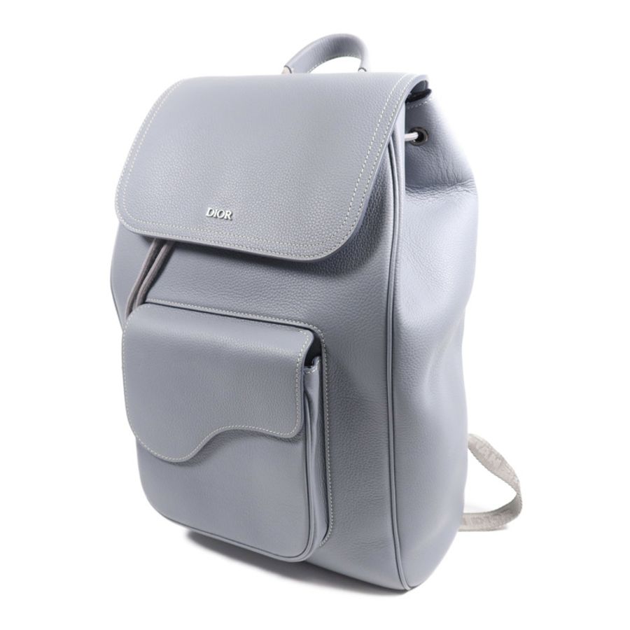 Dior 牛皮皮革Saddle Backpack銀扣背包-2