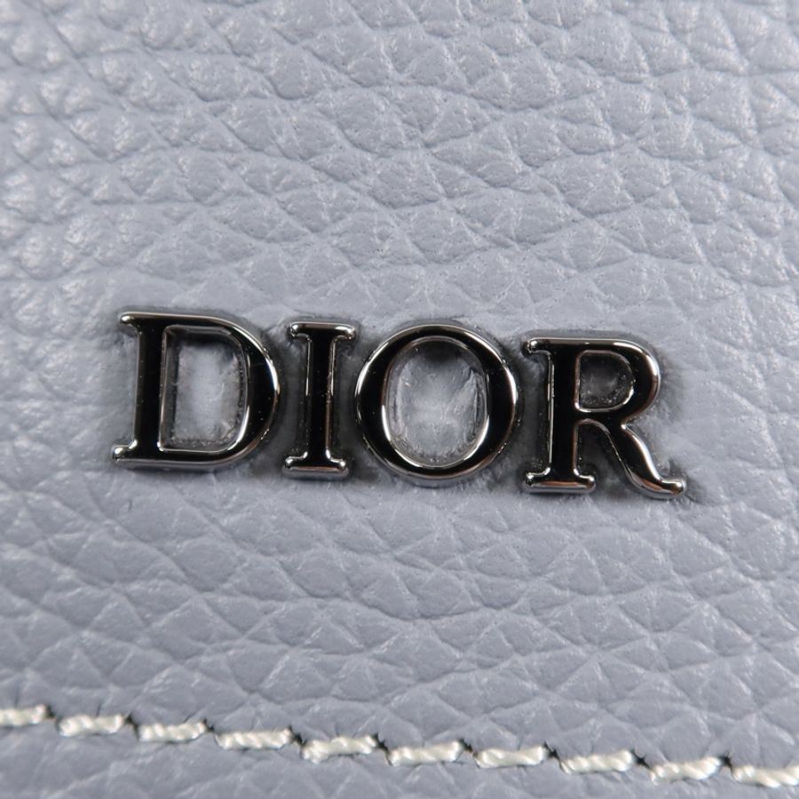 Dior 牛皮皮革Saddle Backpack銀扣背包-13