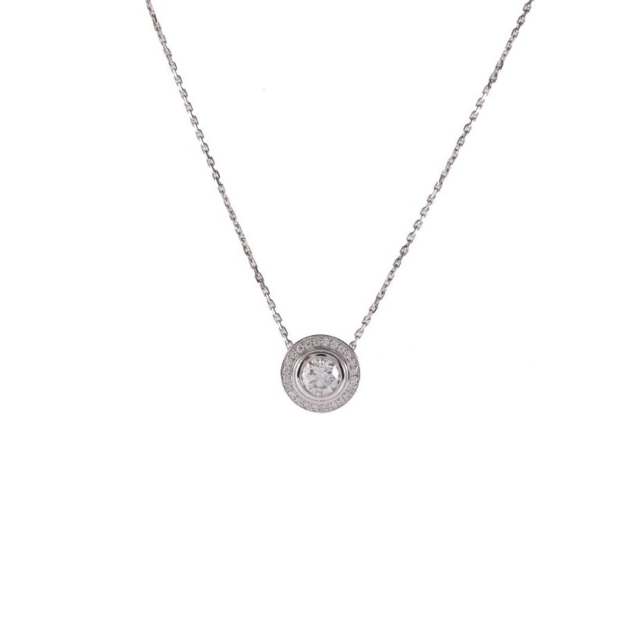 Cartier 18K白金鑽石白金d'Amour飛碟項鏈滿鑽18k金51分鑽18K/項鍊-0