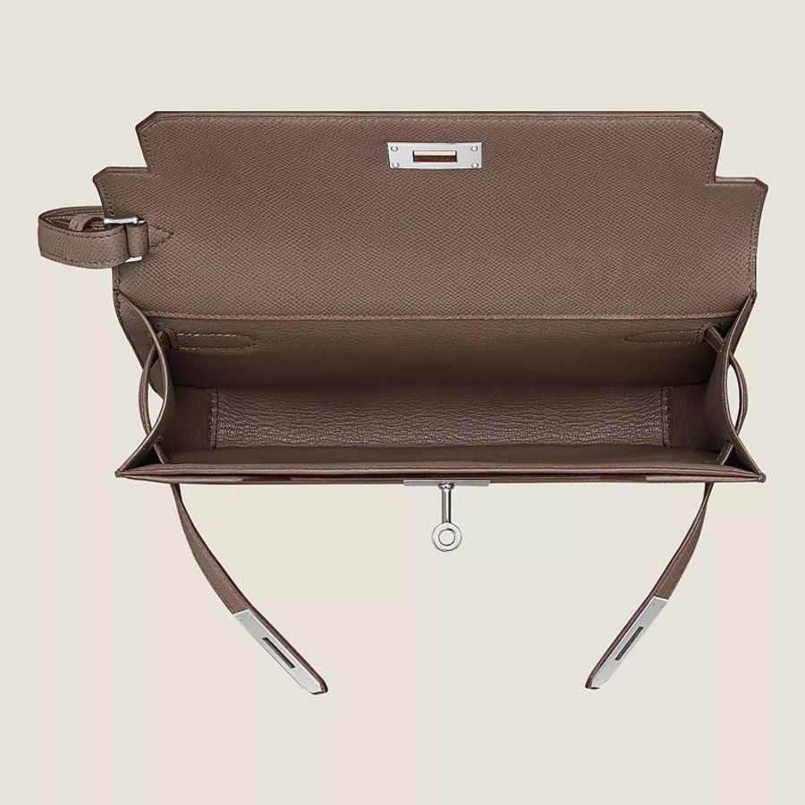 Hermes Kelly Depeches 銀釦 手拿包(大象灰)-2