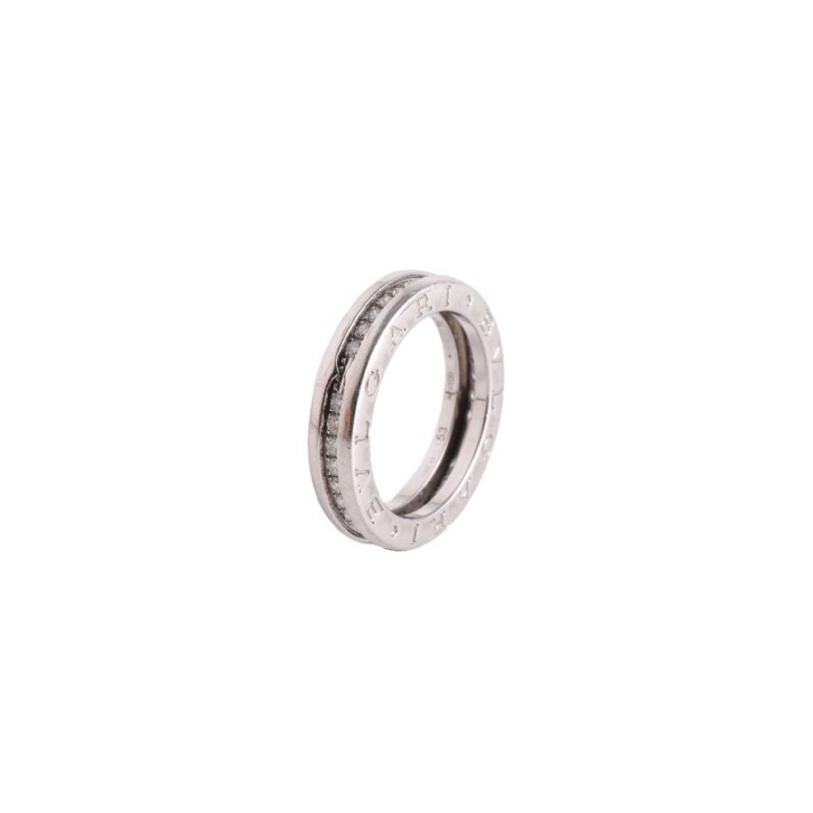 BVLGARI B.ZERO1彈簧戒指單圈鑽18K白金/鑽石53白金戒指-0