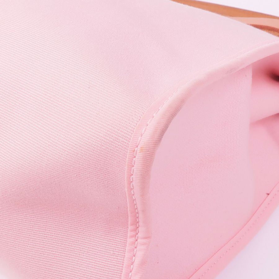 HERMES 帆布Herbag PM銀扣手挽肩背兩用袋Rose Sakura-10