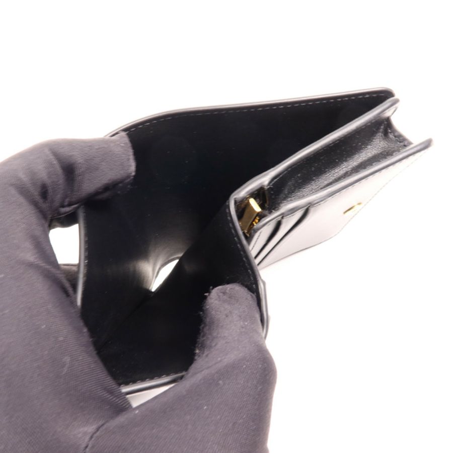 CELINE 牛皮皮革Triomphe Compact Wallet金扣錢包-4