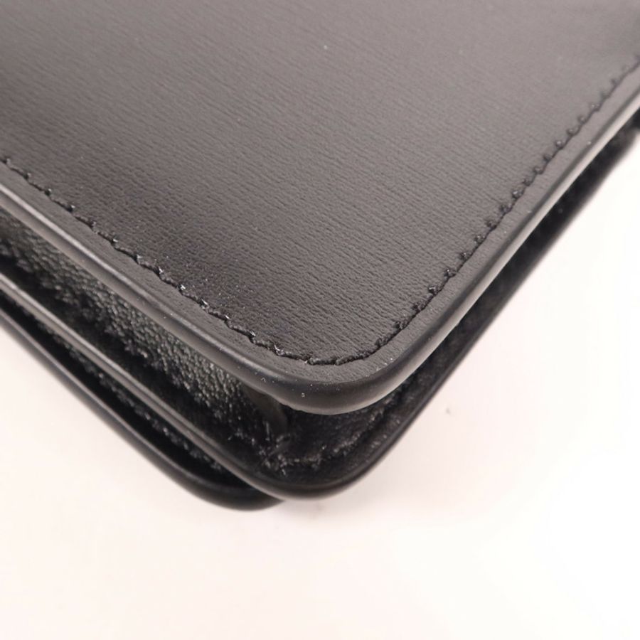 CELINE 牛皮皮革Triomphe Compact Wallet金扣錢包-11