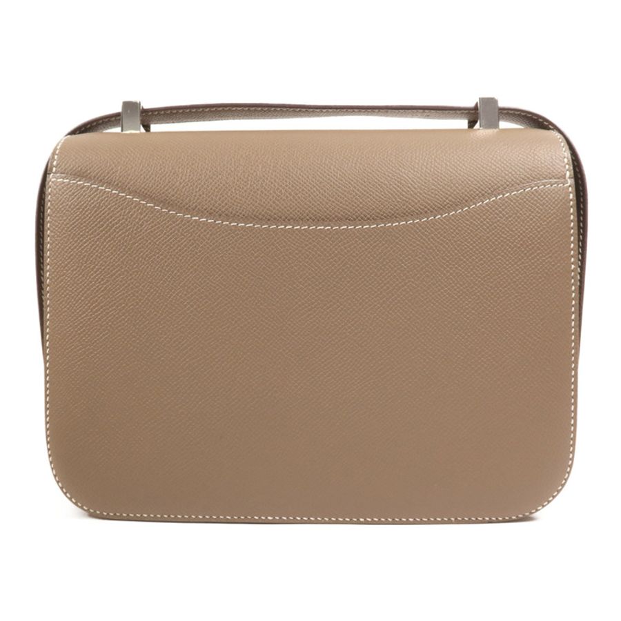 HERMES Epsom皮革Constance 24銀扣肩背袋Etoupe-1