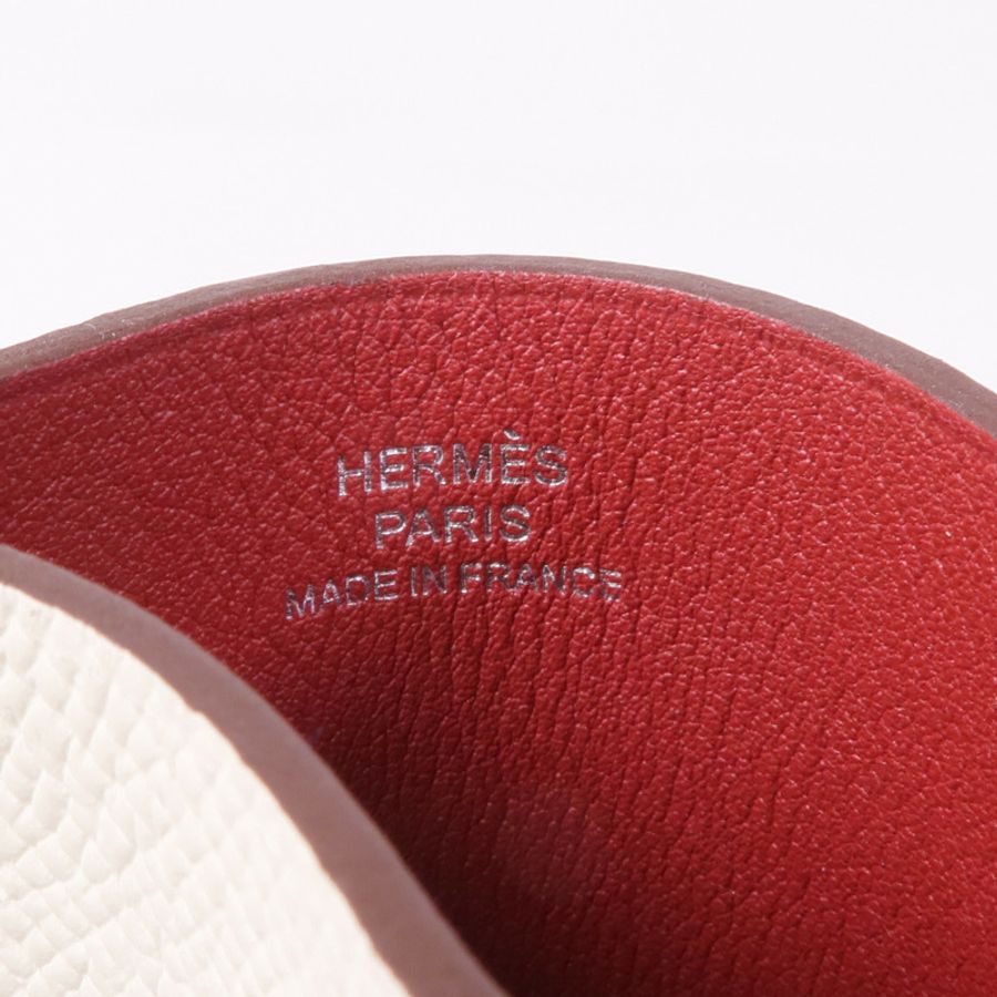 HERMES Epsom皮革H Sellier Glasses Case銀扣眼鏡盒Craie-5