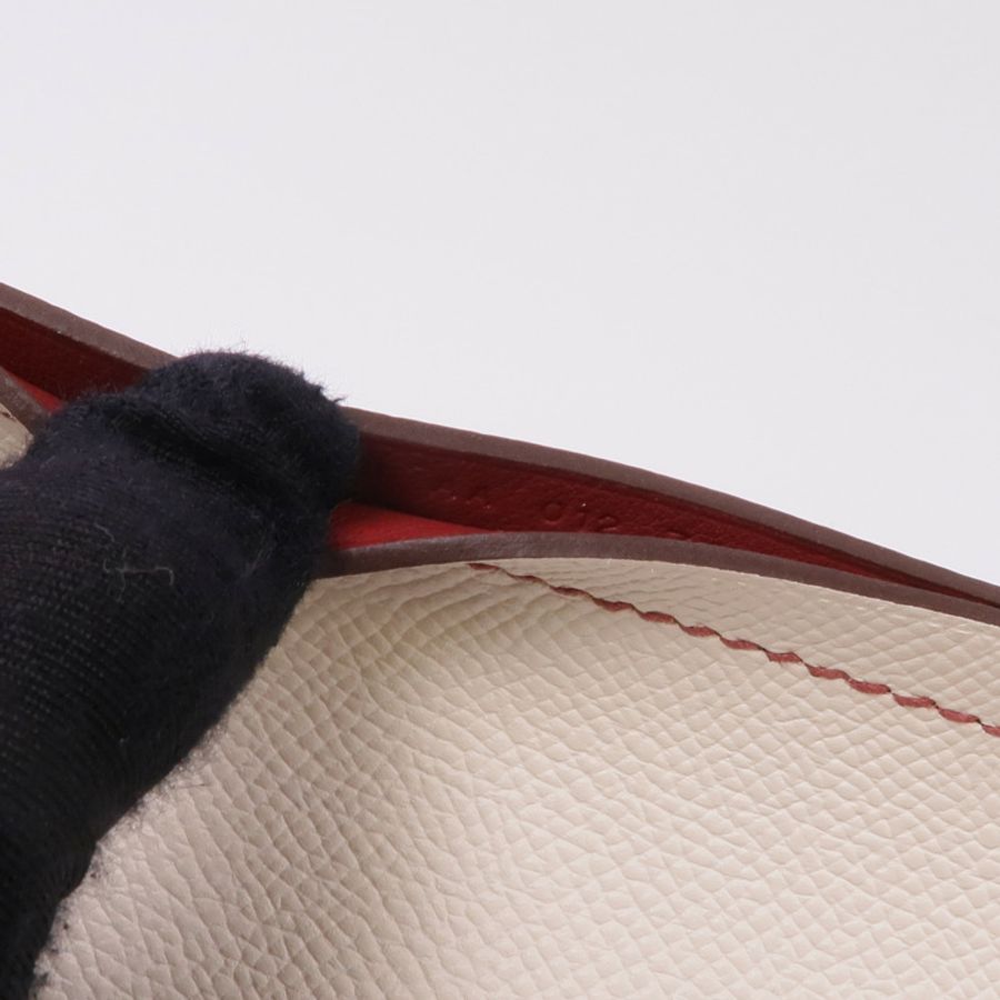 HERMES Epsom皮革H Sellier Glasses Case銀扣眼鏡盒Craie-7