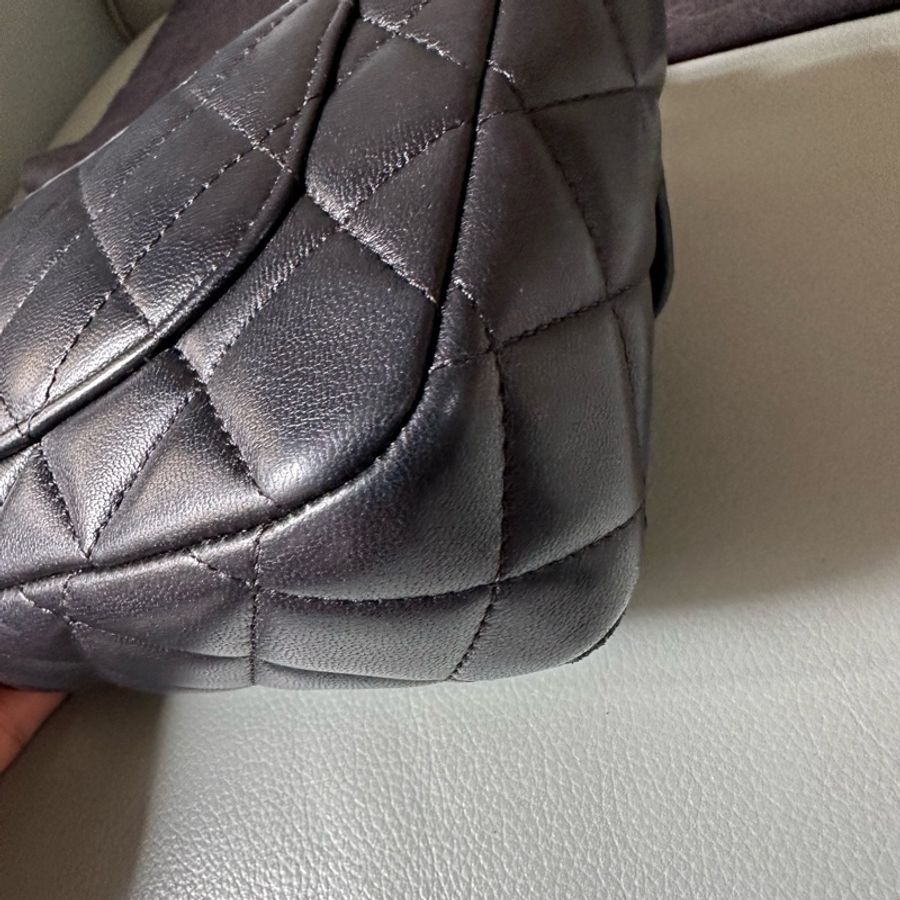 Chanel香奈兒方胖子羊皮黑金籌碼金幣鍊條包 晶片款 小號-3