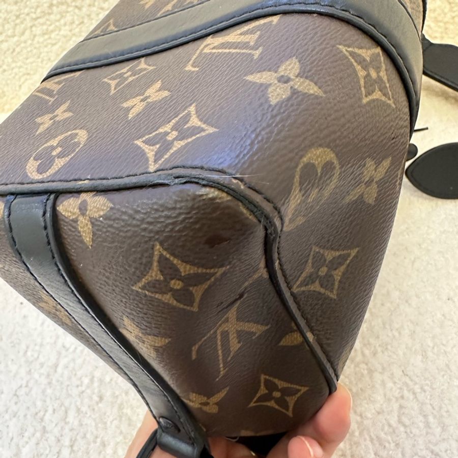 LV限量秀款 Keepall 老花斑馬人揹包-17