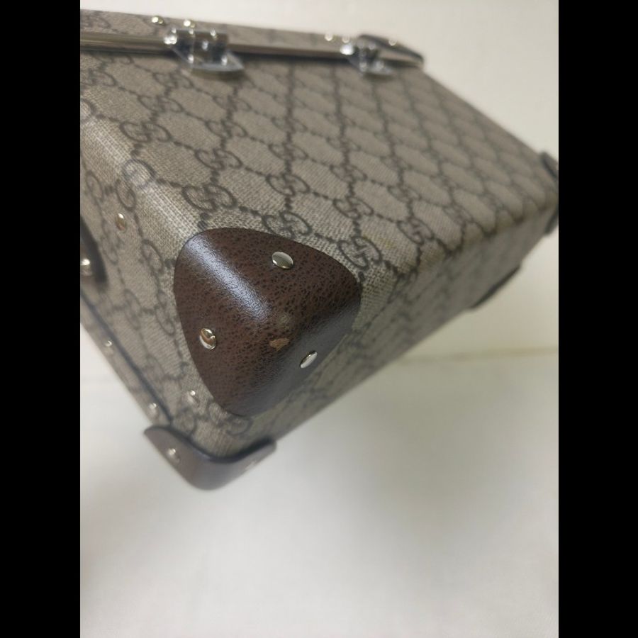 🌺初夏購物🌺快閃一週甜價至6/30‼️【9成新】㊣✨GUCCI✨（附防塵袋）古馳 Globe-Trotter 竹節 箱包 老花 硬殼 壓釦 肩背包 斜背包/雙G/二手包/保證正品🌳二手樹屋🌳-11