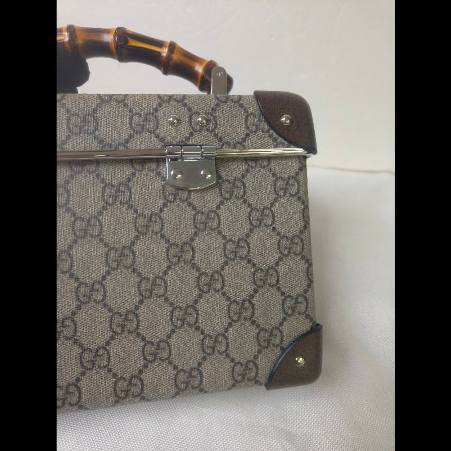 🌺初夏購物🌺快閃一週甜價至6/30‼️【9成新】㊣✨GUCCI✨（附防塵袋）古馳 Globe-Trotter 竹節 箱包 老花 硬殼 壓釦 肩背包 斜背包/雙G/二手包/保證正品🌳二手樹屋🌳-22