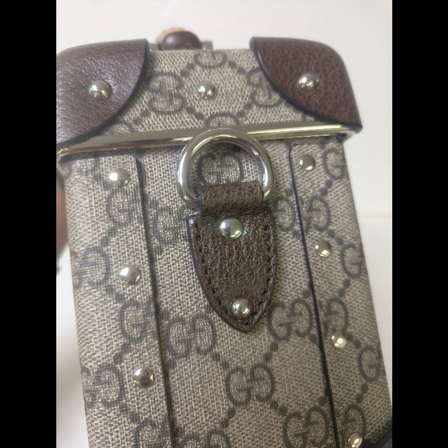 🌺初夏購物🌺快閃一週甜價至6/30‼️【9成新】㊣✨GUCCI✨（附防塵袋）古馳 Globe-Trotter 竹節 箱包 老花 硬殼 壓釦 肩背包 斜背包/雙G/二手包/保證正品🌳二手樹屋🌳-25