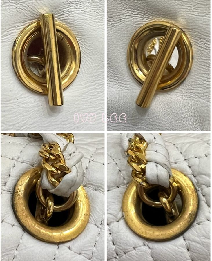 BALLY 鏈條金 斜背包 單肩包 白色小牛皮 正品 二手精品-15