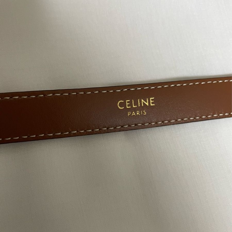 Celine 金棕 凱旋門 皮帶 腰帶 TRIOMPHE 18mm-3