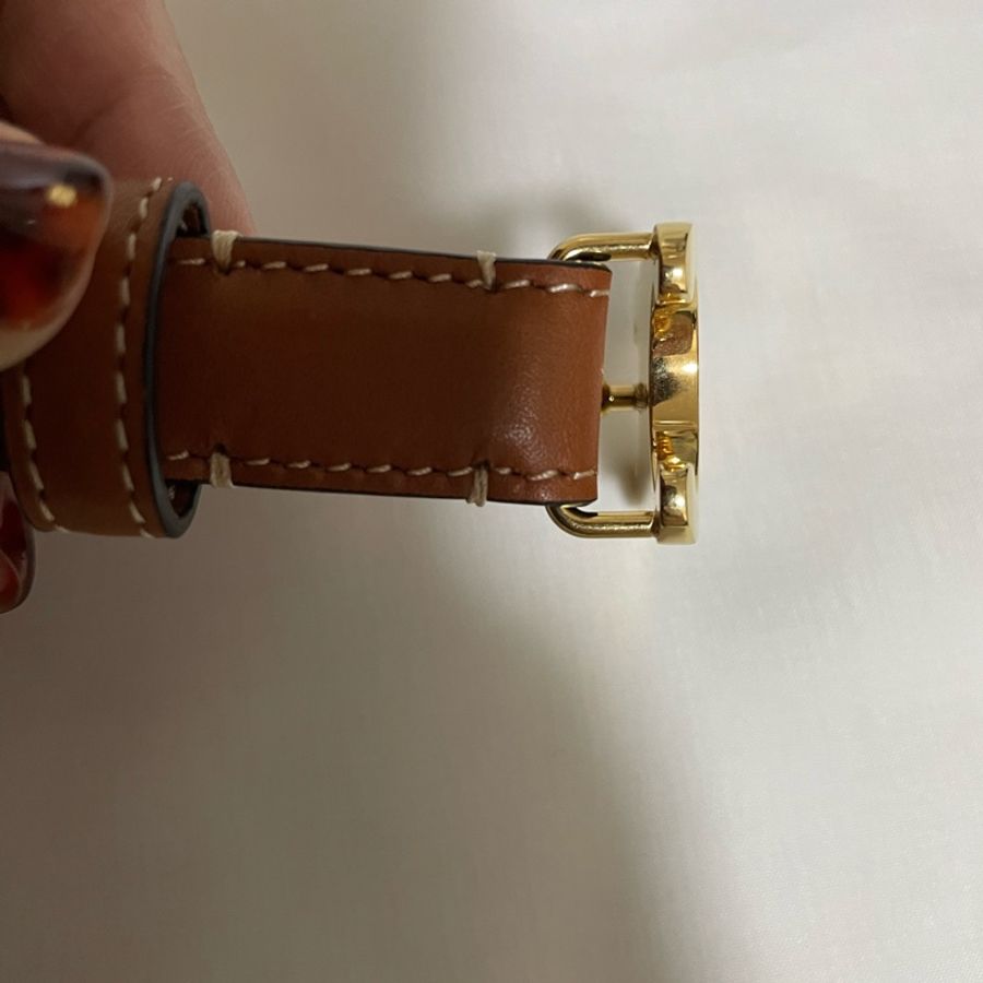 Celine 金棕 凱旋門 皮帶 腰帶 TRIOMPHE 18mm-13