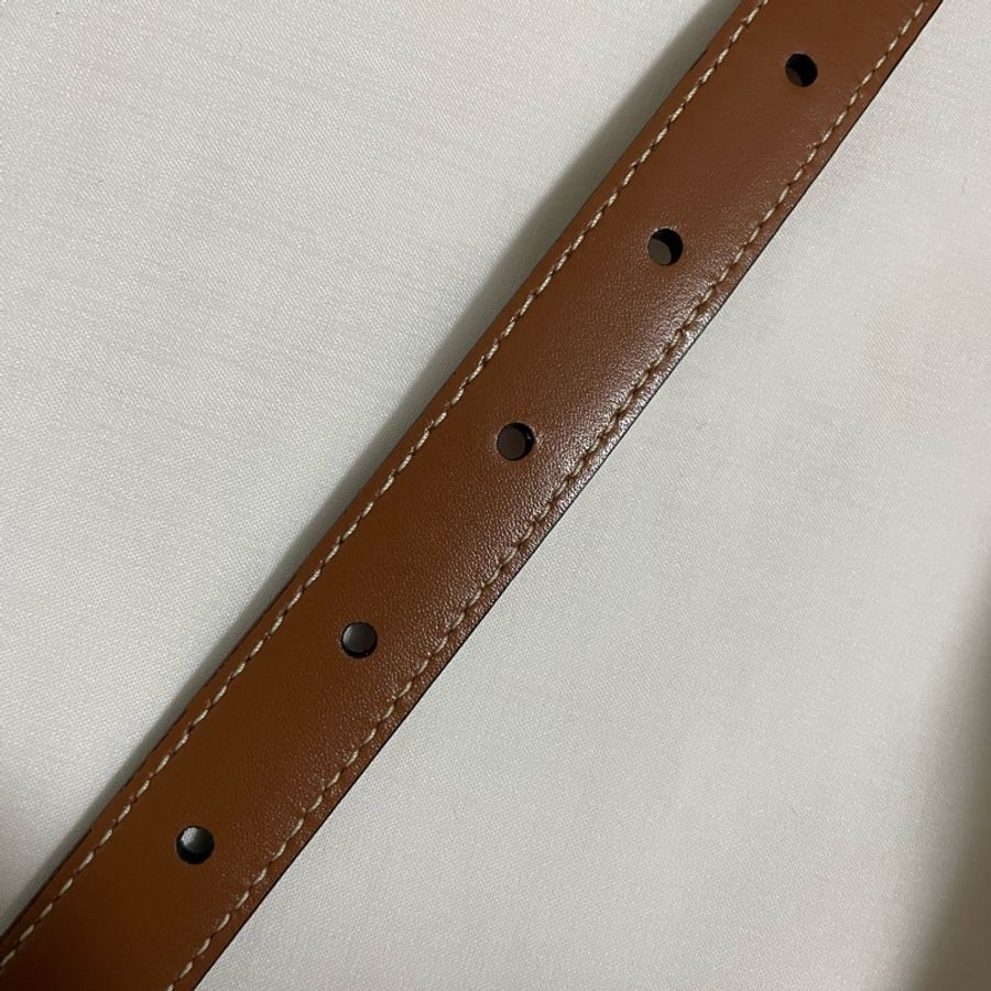Celine 金棕 凱旋門 皮帶 腰帶 TRIOMPHE 18mm-16