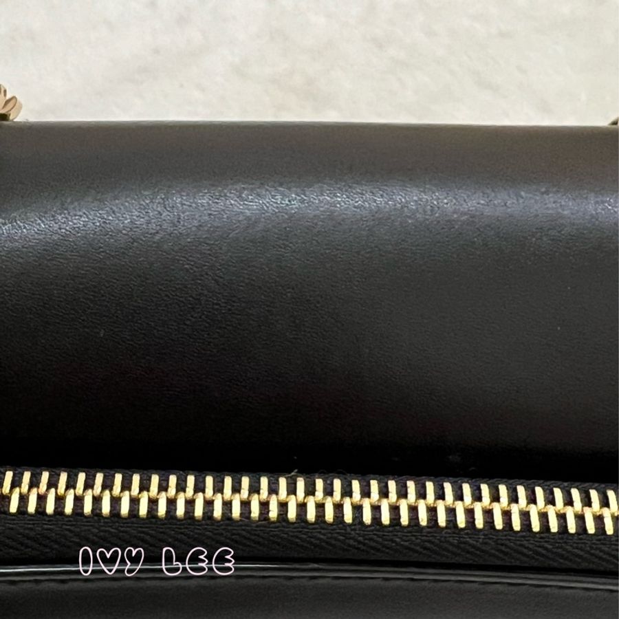 Salvatore Ferragamo黑色 金色皮革鉚釘 Vara 蝴蝶結翻蓋肩背包 鏈條包 斜背包 正品 二手精品-36