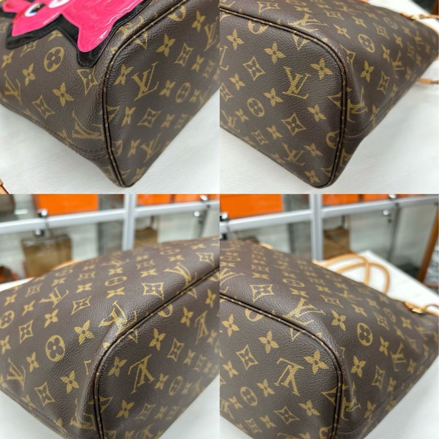 LV 藝術家聯名款 多金兔never full 子母購物袋-8