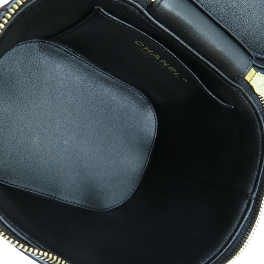 黑色 羊皮 菱格紋 Trendy Vanity Case 鍊帶 化妝包 肩背包【CHANEL 香奈兒】-4