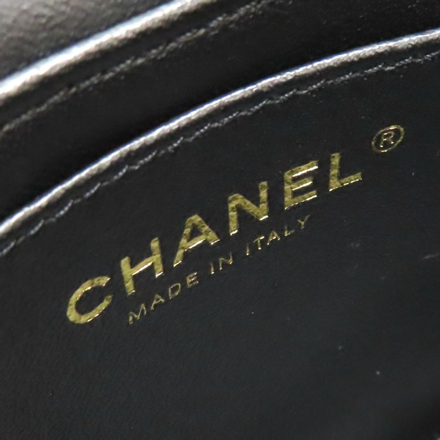 黑色 羊皮 菱格紋 Trendy Vanity Case 鍊帶 化妝包 肩背包【CHANEL 香奈兒】-5