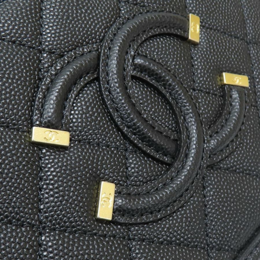 黑色牛皮 CC 花絲 Vanity 肩背 A93342【CHANEL 香奈兒】 A93342-13