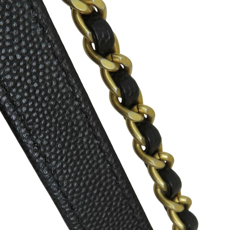 黑色牛皮 CC 花絲 Vanity 肩背 A93342【CHANEL 香奈兒】 A93342-15
