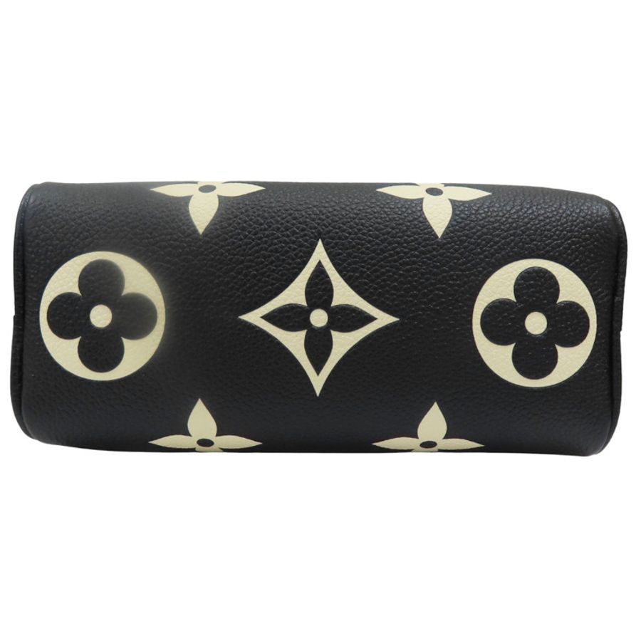 Nano Speedy 肩背包 黑色/米白色 原花 牛皮 壓紋【LOUIS VUITTON LV 路易威登】 M81456-3