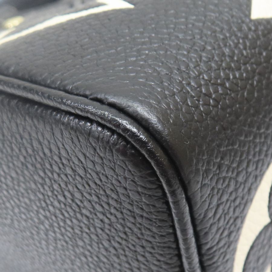 Nano Speedy 肩背包 黑色/米白色 原花 牛皮 壓紋【LOUIS VUITTON LV 路易威登】 M81456-7
