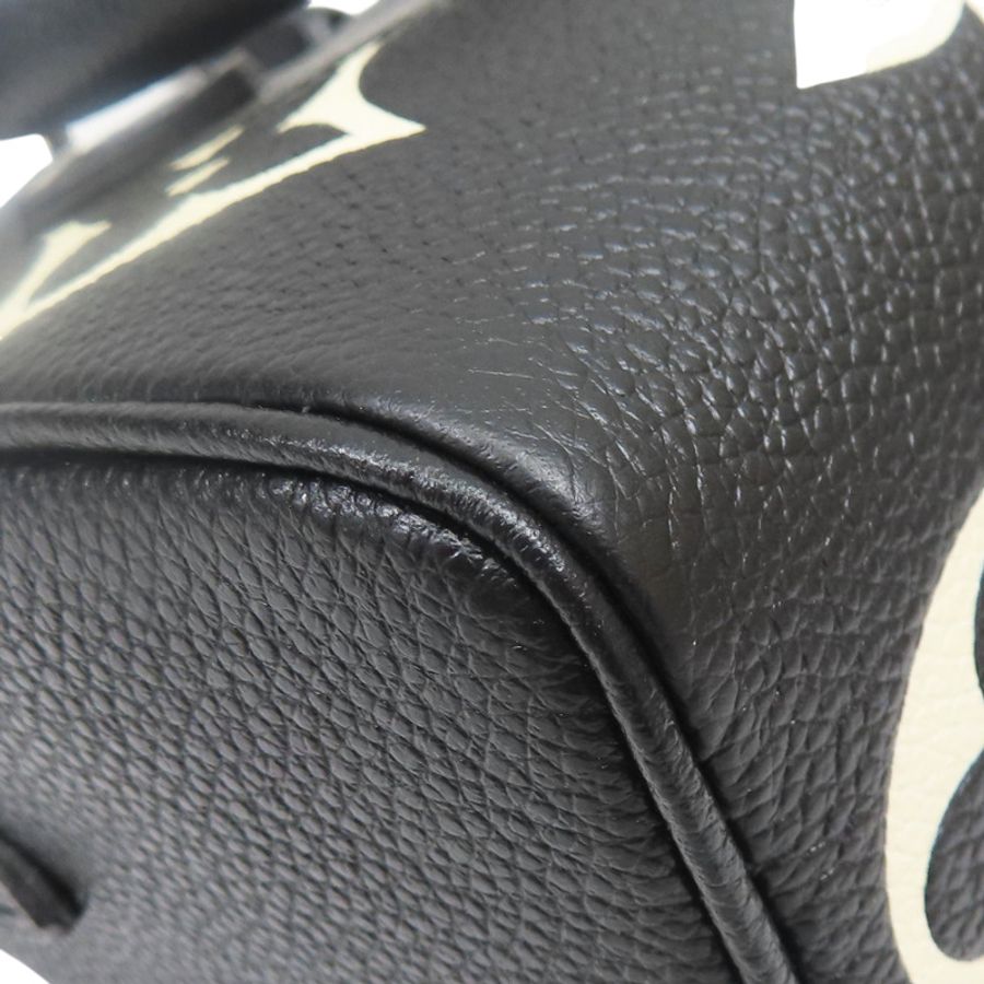 Nano Speedy 肩背包 黑色/米白色 原花 牛皮 壓紋【LOUIS VUITTON LV 路易威登】 M81456-9